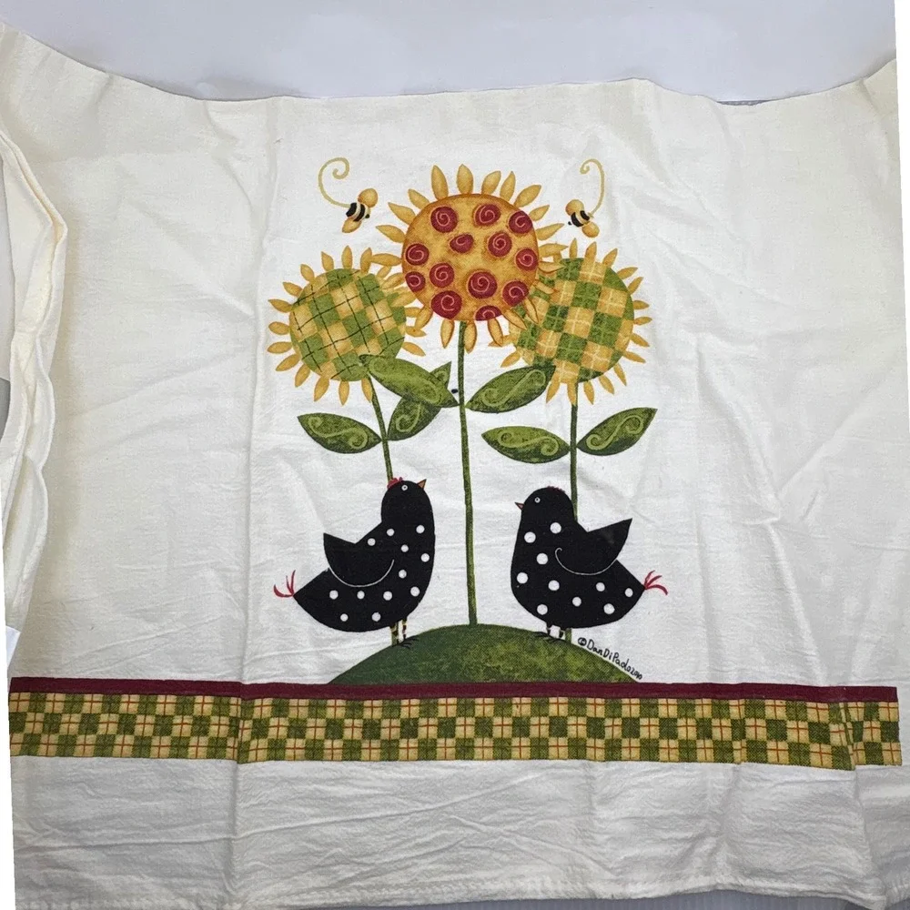 Kay Dee Designs Kitchen Towel Sunflower Birds Bees Cotton FarmhouseDecor Vintage